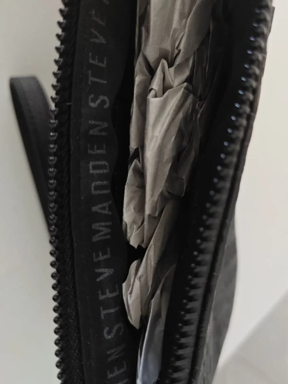 Steve Madden Black Embossed Logo Large Wristlet Clutch Bag - NWT